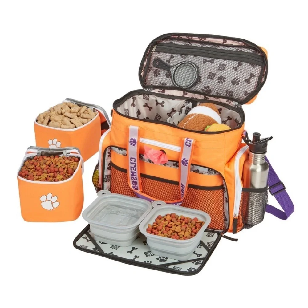 Mobile Dog Gear Clemson Tigers NCAA Away Bag (16.5” x 12” x 8”) Orange & Purple